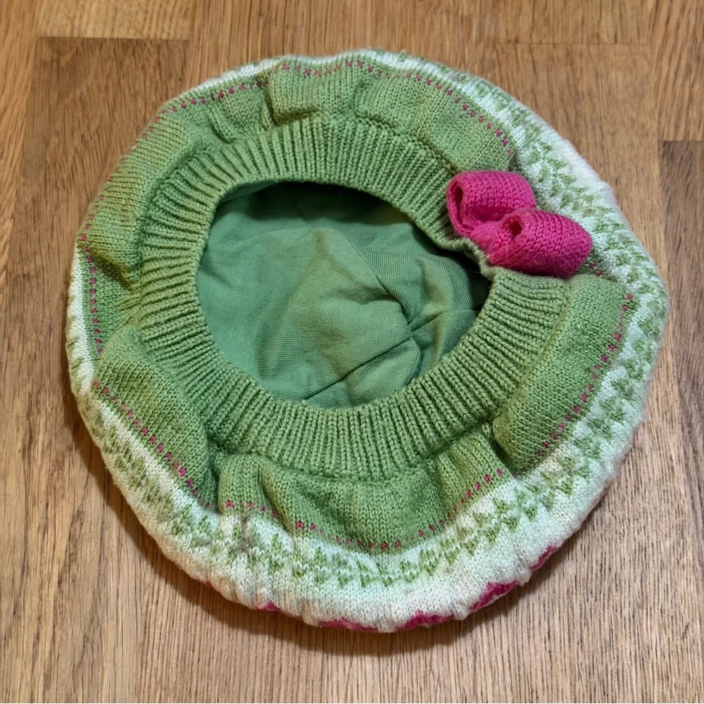 Janie and Jack 0-6 MONTHS Green Wool Knit Hat